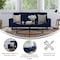 Flash Furniture Navy Velvet Split Back Futon Sofa - Wooden Legs HC-1060-NV-GG - alternate 3